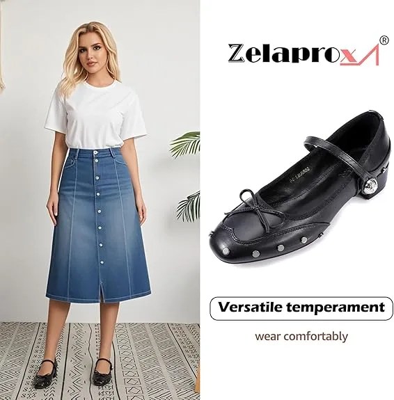 Gothic & Punk Style Mary Janes with Studs and Square Toe – zelaprox.us