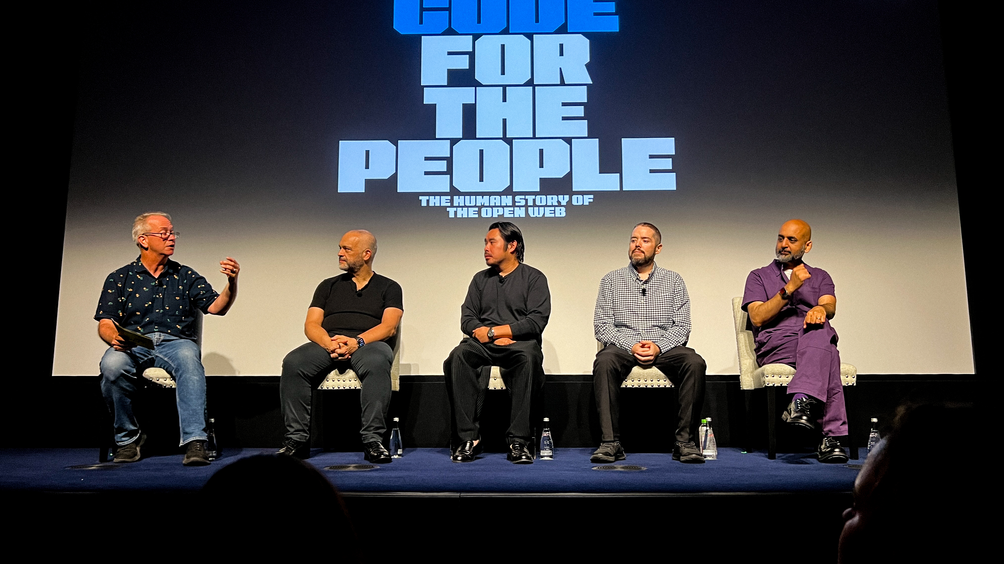 Panelists and moderator at New York preview of “Code for the People,” a documentary by Bao Nguyen.