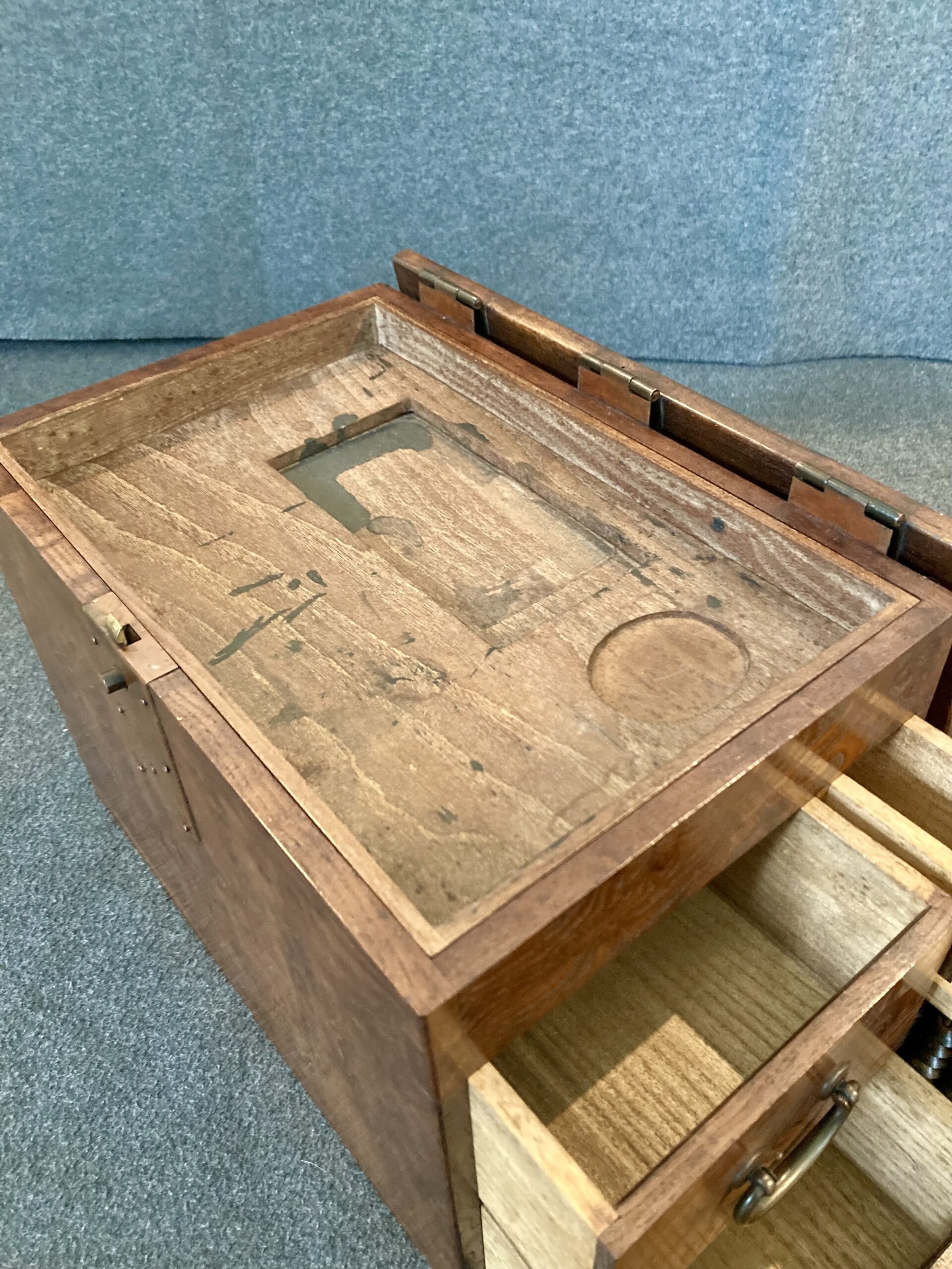 Antique Japanese 'Soroban (算盤)' Ink-Stone Box