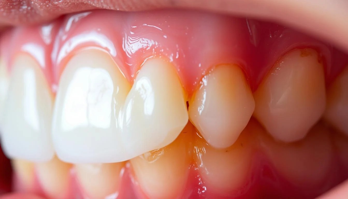 A close-up view of discolored teeth with visible calcium deposits, capturing the surface texture and the uneven buildup along the gum line. The lighting is soft and directional, highlighting the details of the calcified plaque. The composition focuses on the affected teeth, with a clean, neutral background that allows the subject to stand out. The image conveys a sense of concern and the need for effective home remedies to address this common dental issue. A close-up view of discolored teeth with visible calcium deposits, capturing the surface texture and the uneven buildup along the gum line. The lighting is soft and directional, highlighting the details of the calcified plaque. The composition focuses on the affected teeth, with a clean, neutral background that allows the subject to stand out. The image conveys a sense of concern and the need for effective home remedies to address this common dental issue.