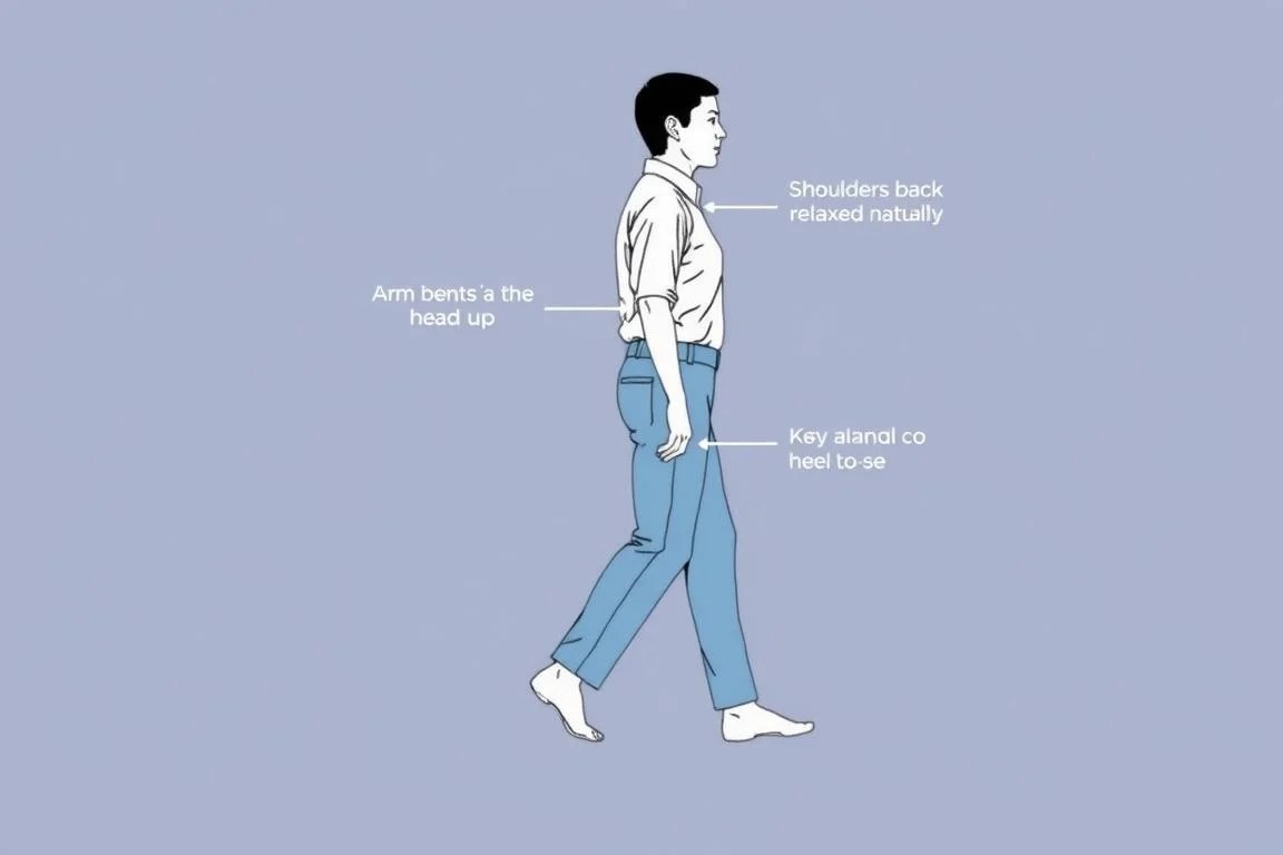 Proper posture and form for Japanese walk technique