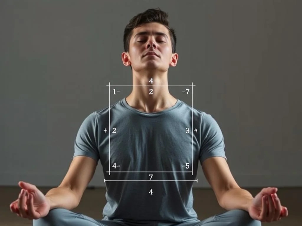 Person demonstrating the 4-7-8-4 Box Breathing Variation technique