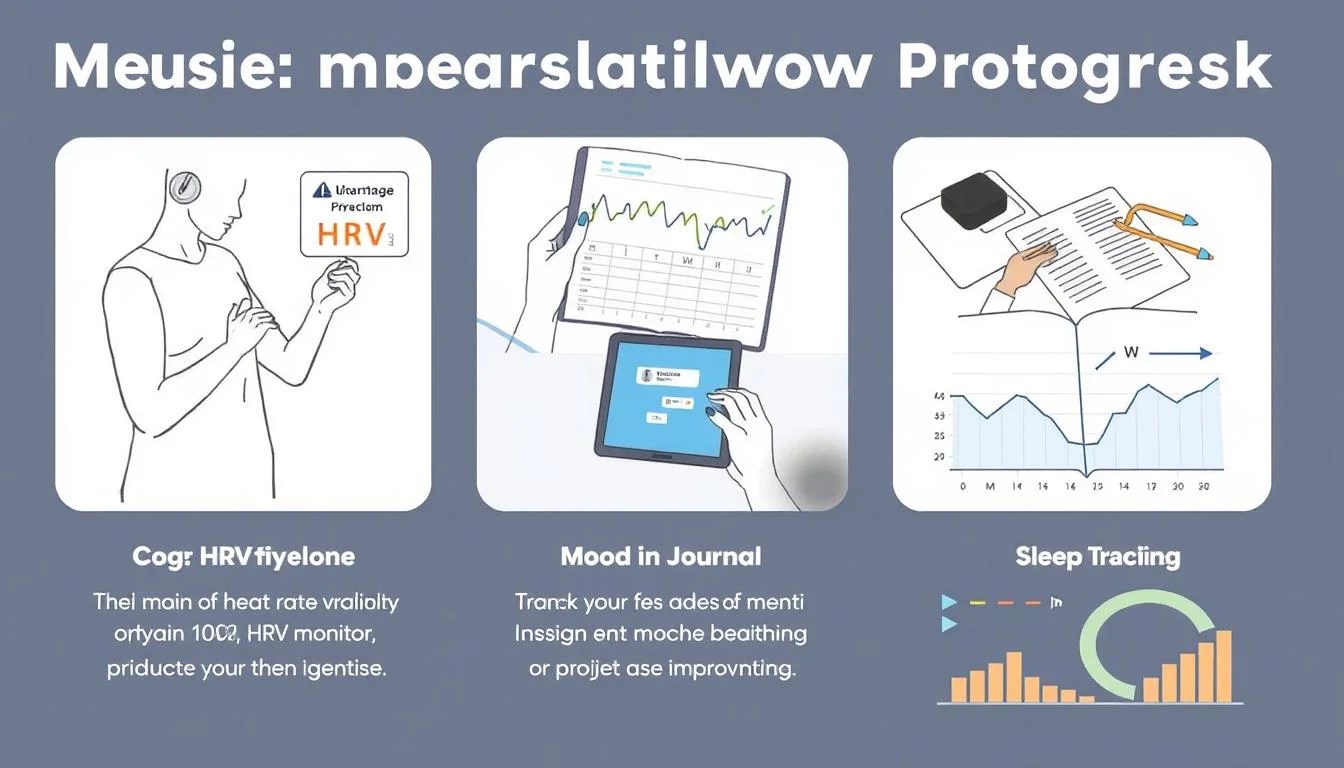 Various methods for tracking breathwork progress including HRV monitoring and cognitive tests