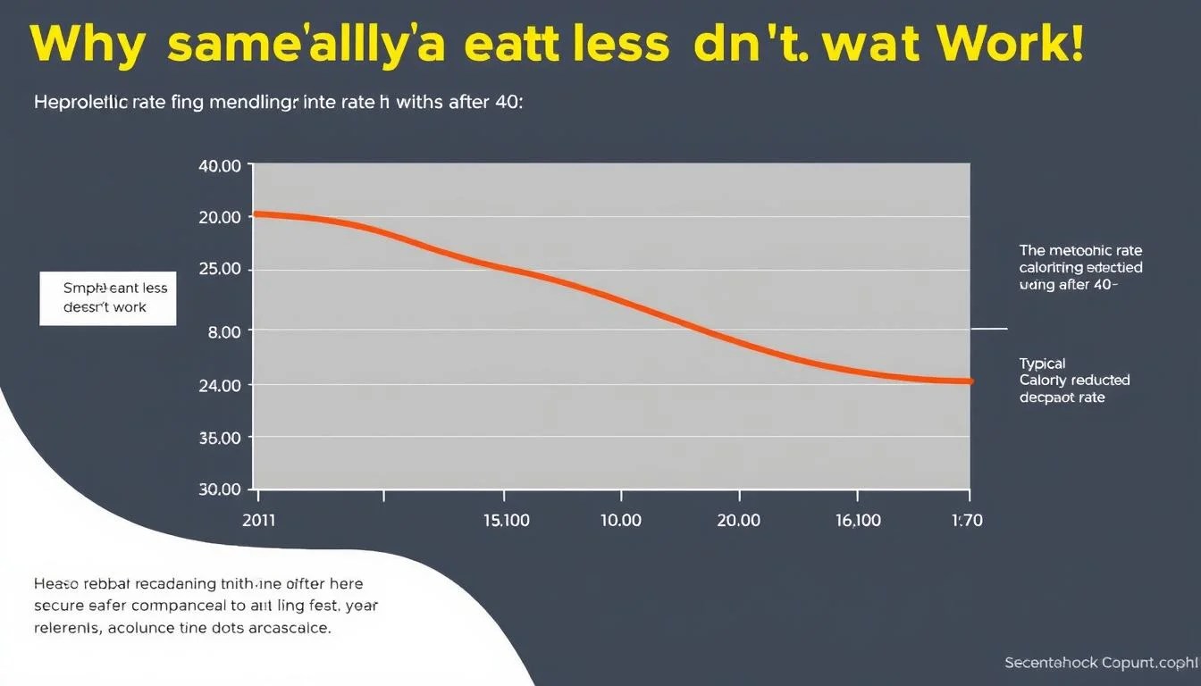 Graph showing metabolic rate changes after 40 compared to calorie reduction