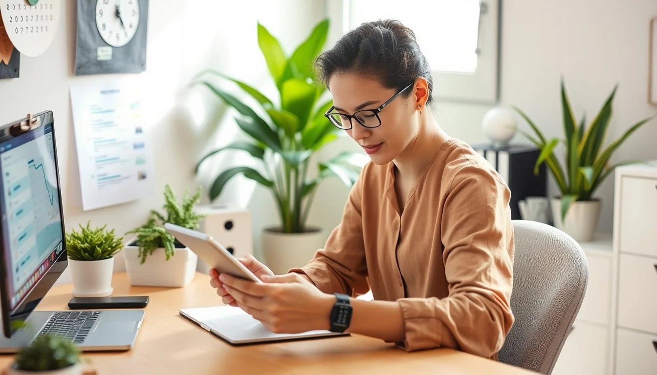 Person enjoying balanced digital use with mindful notification management showing recovery from digital burnout Person enjoying balanced digital use with mindful notification management showing recovery from digital burnout