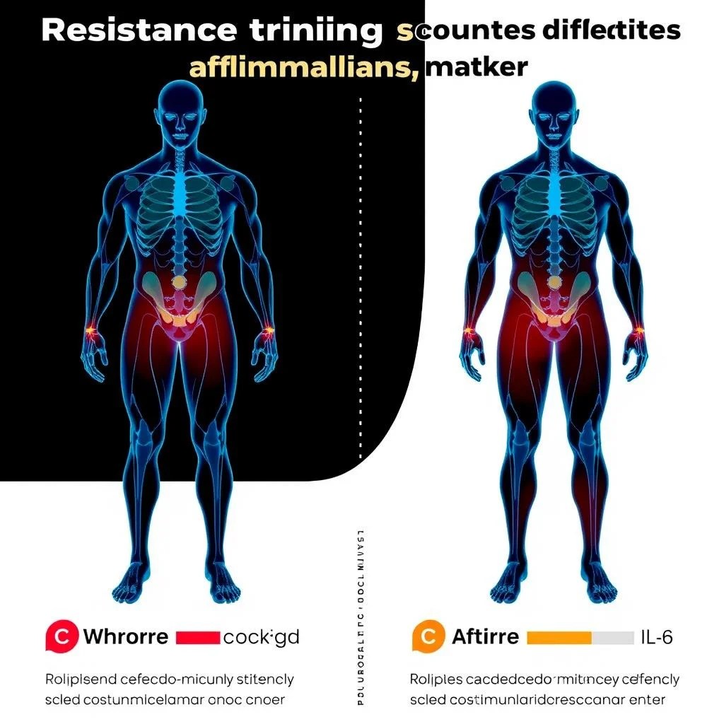Visualization of how muscle building reduces inflammatory markers