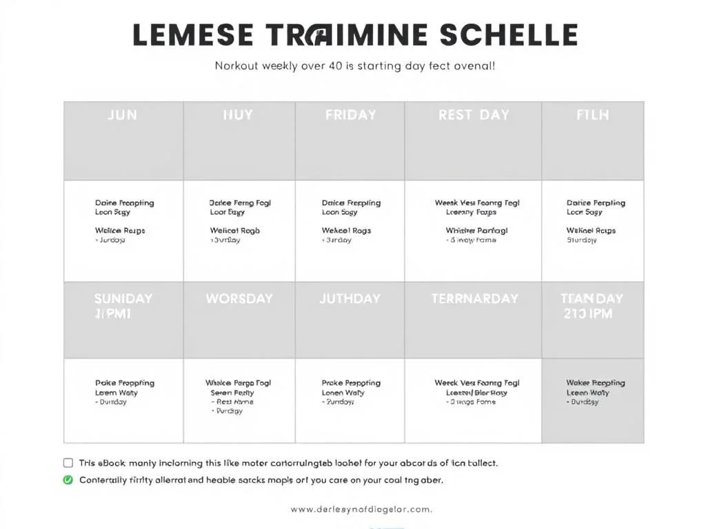 Weekly schedule template for beginner muscle building after 40