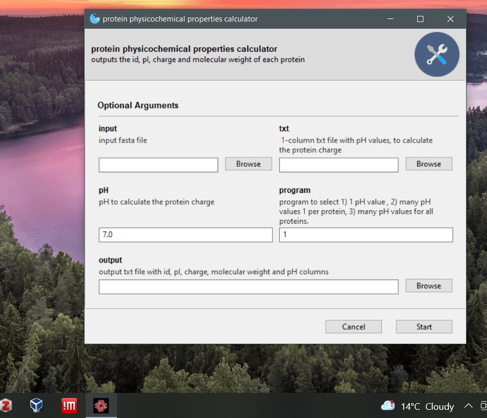 Insert your sequences below using the single letter . Protein Physicochemical Properties Calculator Gui Protparam Based Windows Gui Executable That Outputs The Id Pi Charge Molecular Weight And Ph Of Each Protein Zenodo