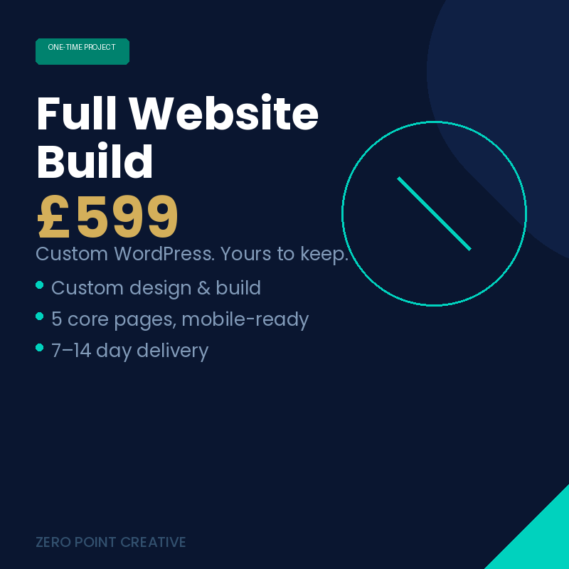 Full Website Build – One-Time Project (£599)