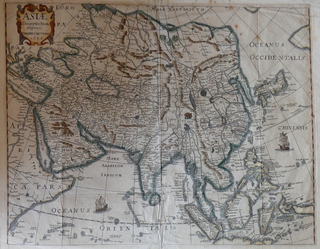 SOLD] Map of Asia - 1666 - Zerzura Rare Books