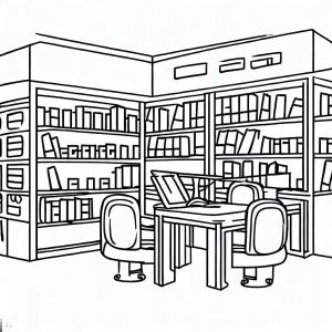 Library Building Coloring Pages Coloring For Kids Smart Creative