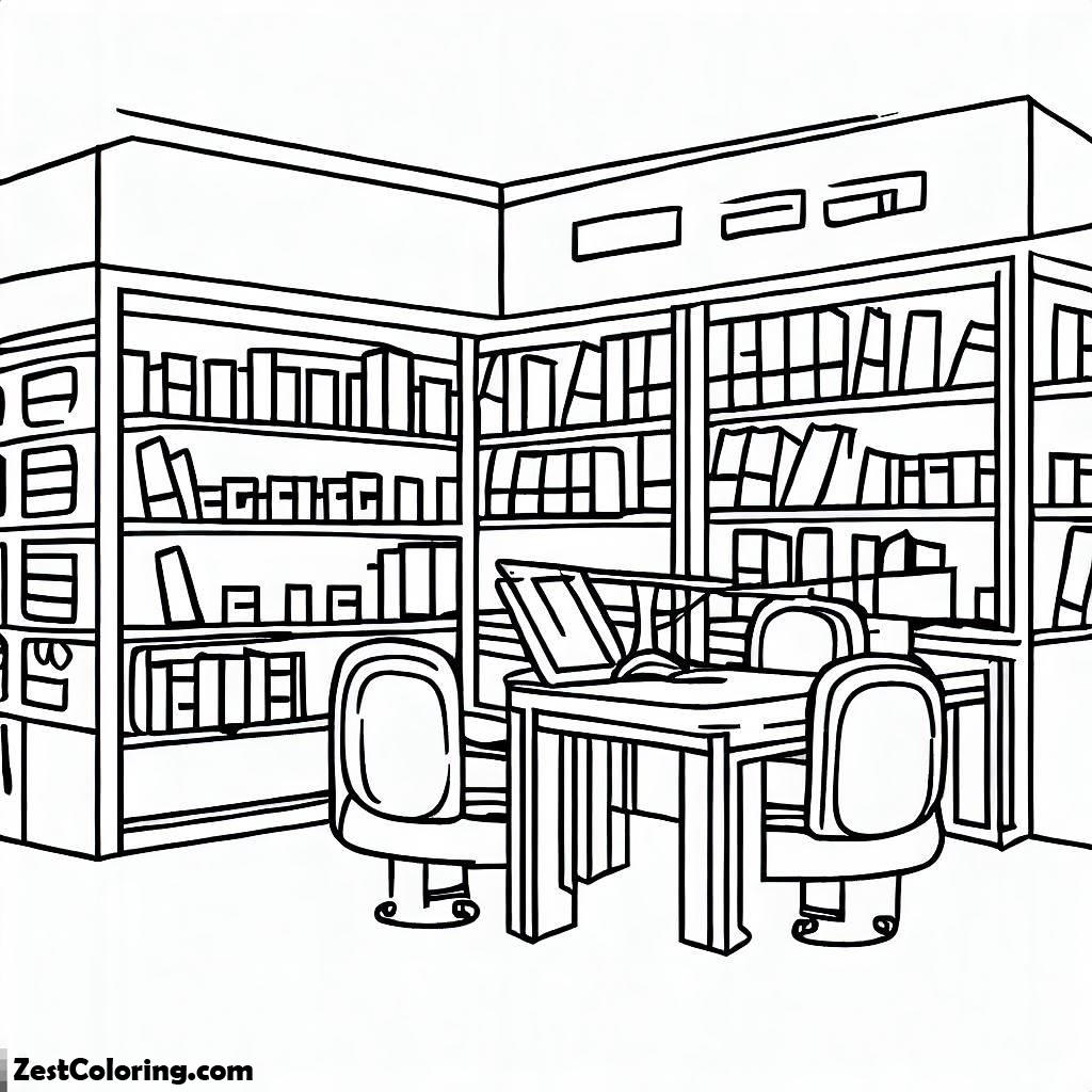 Library In Science Section Coloring Pages Coloring For Kids Smart