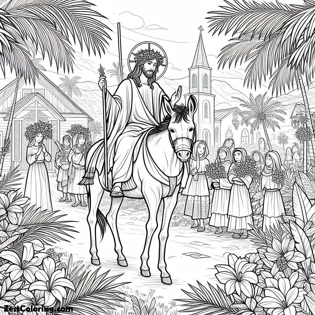 Palm Sunday Worksheet Coloring Page Coloring For Kids Smart