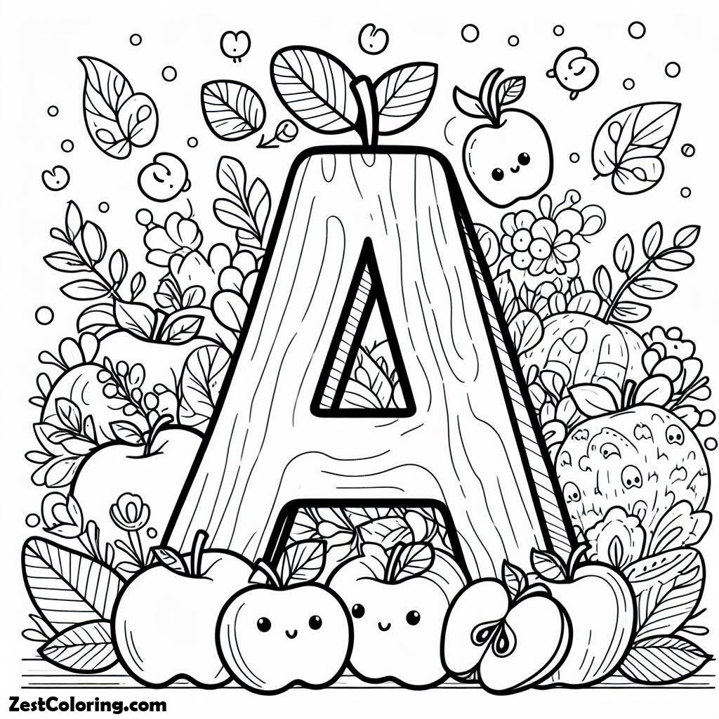 Alphabet A For Apple Coloring Page Coloring For Kids Smart