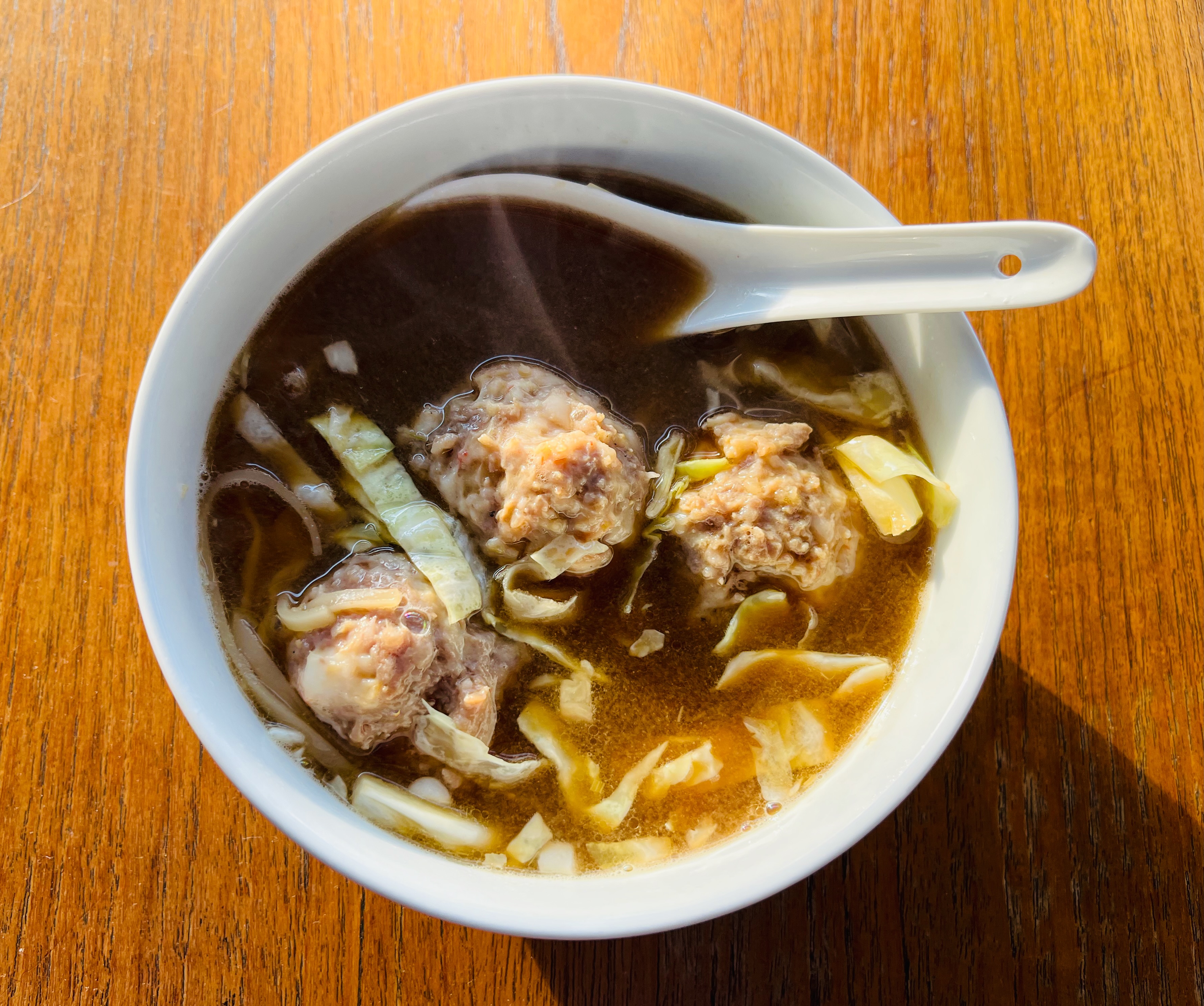 Rice Noodle Soup with Asian Meatballs