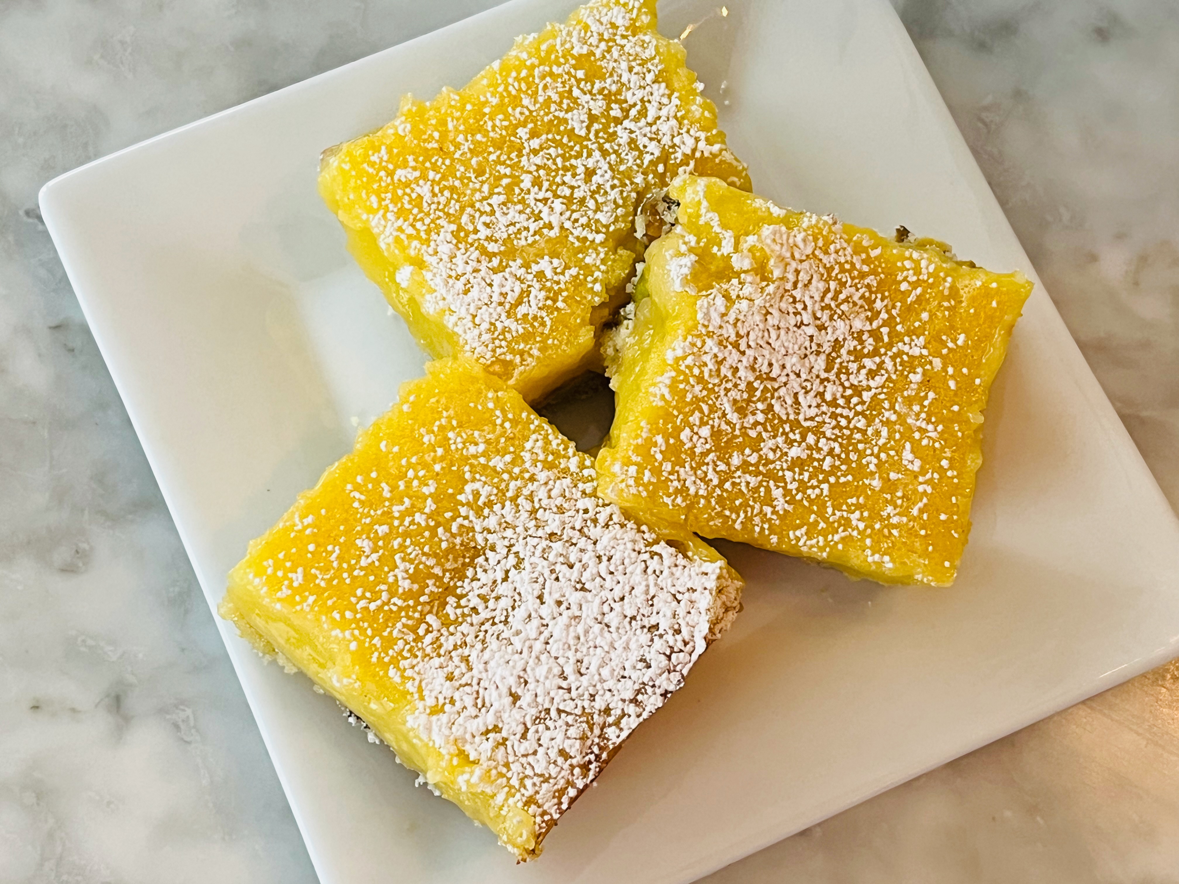 Lemon Bars with Pistachio Cookie Crust