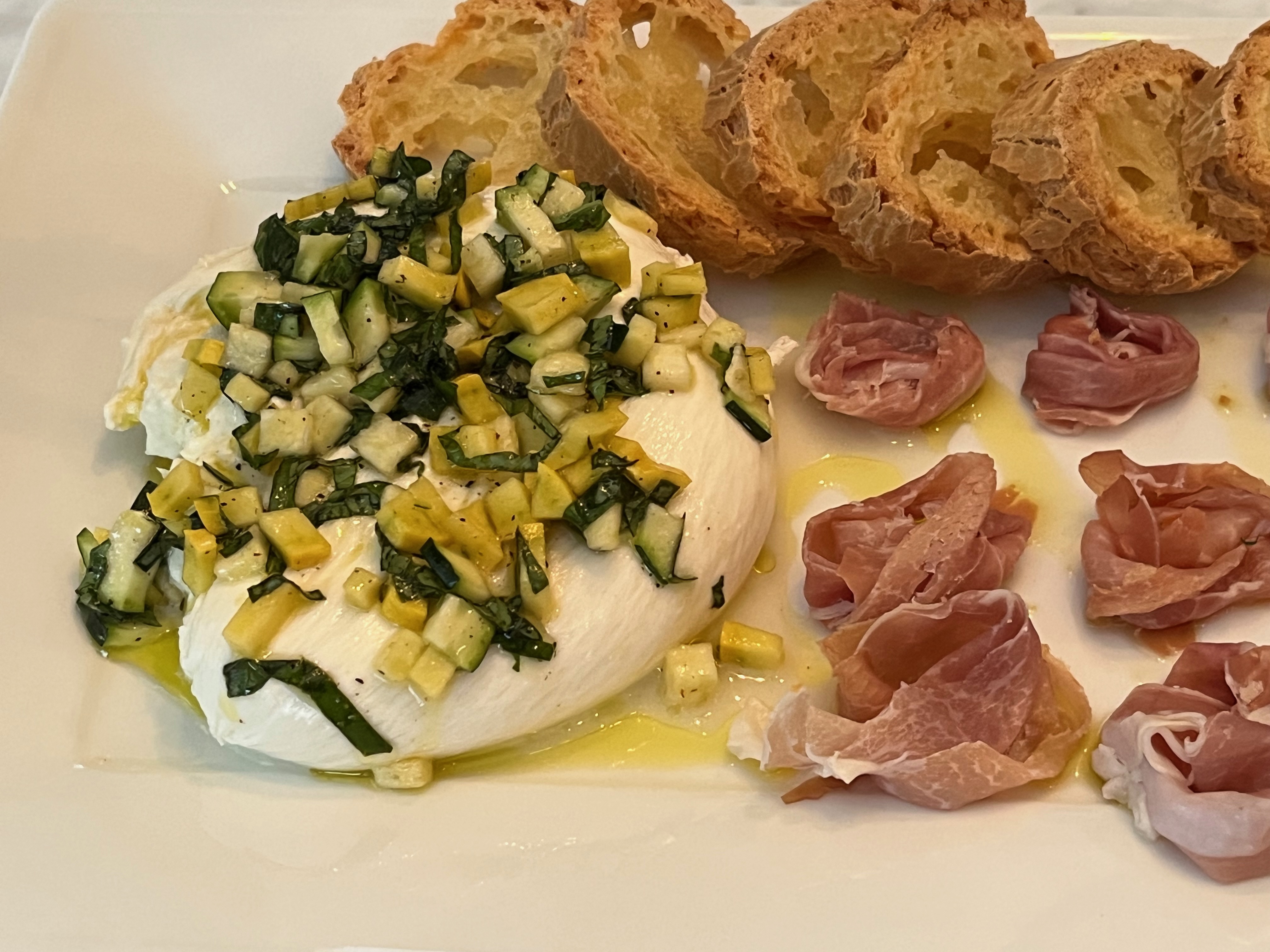 Basil Burrata with Zucchini Relish