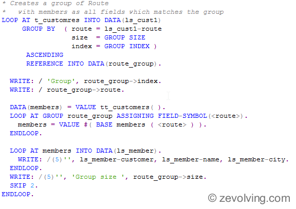 ABAP 740 - LOOP AT with GROUP BY