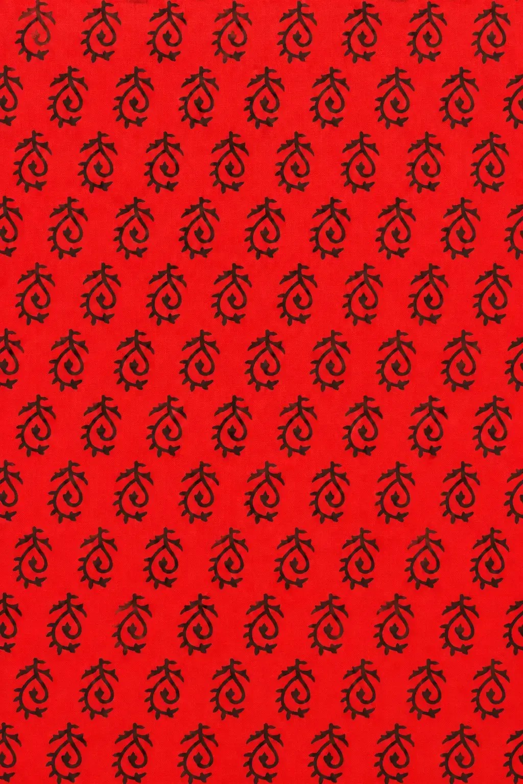 Red Black Buti Print Fabric with Repeating Traditional Motifs