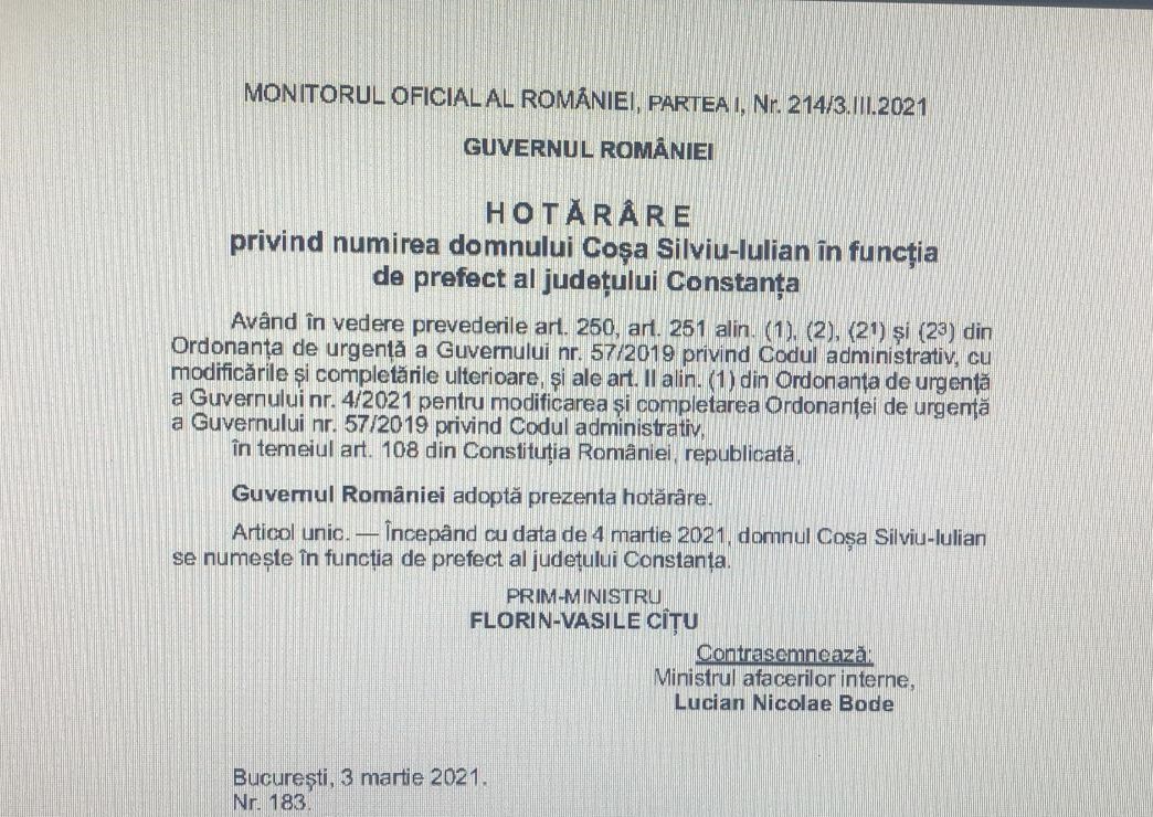 Demis Èi Repus Pe FuncÈie In AceeaÈi Zi Silviu CoÈa Vechiul Èi Noul Prefect Al JudeÈului ConstanÈa