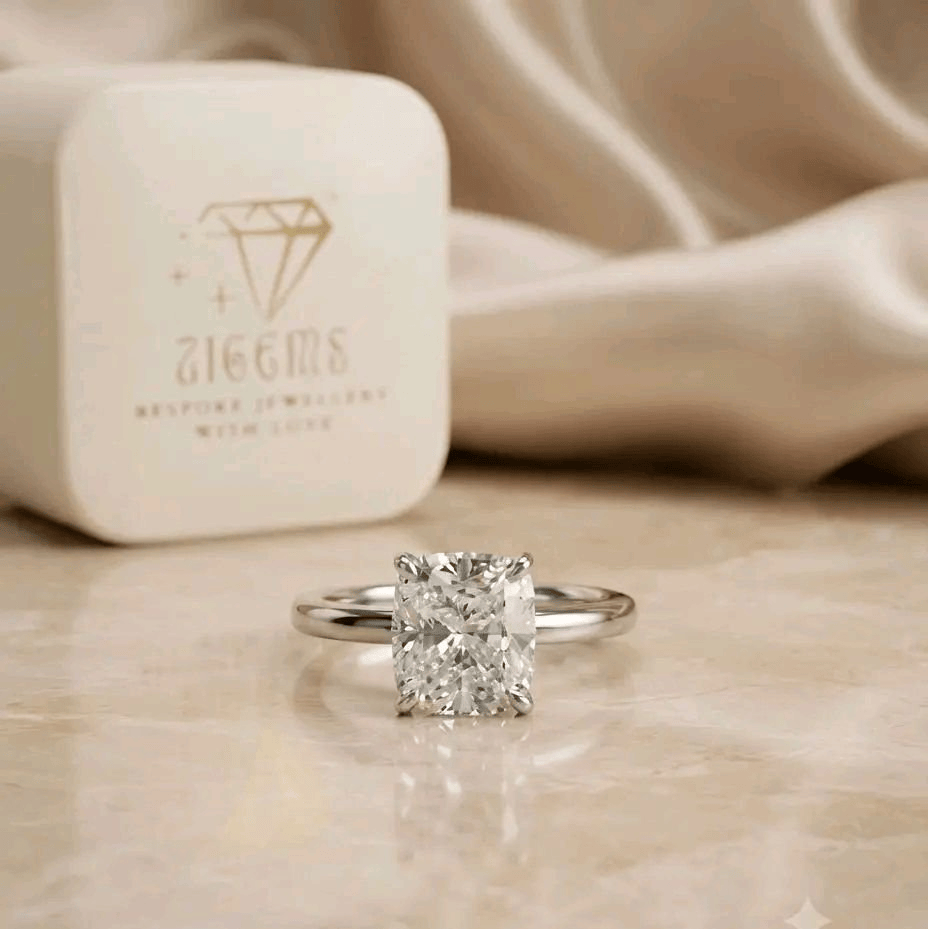 1.59ct D VVS2 Lab Grown Diamond Cushion Cut 18k Ring/IGI Certified
