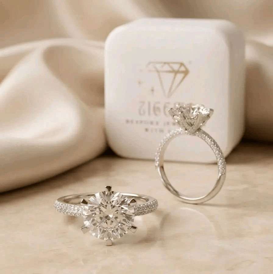 2.77ct D VS1 Lab Grown Diamond Round Cut/18K/HK12.5/IGI Certified