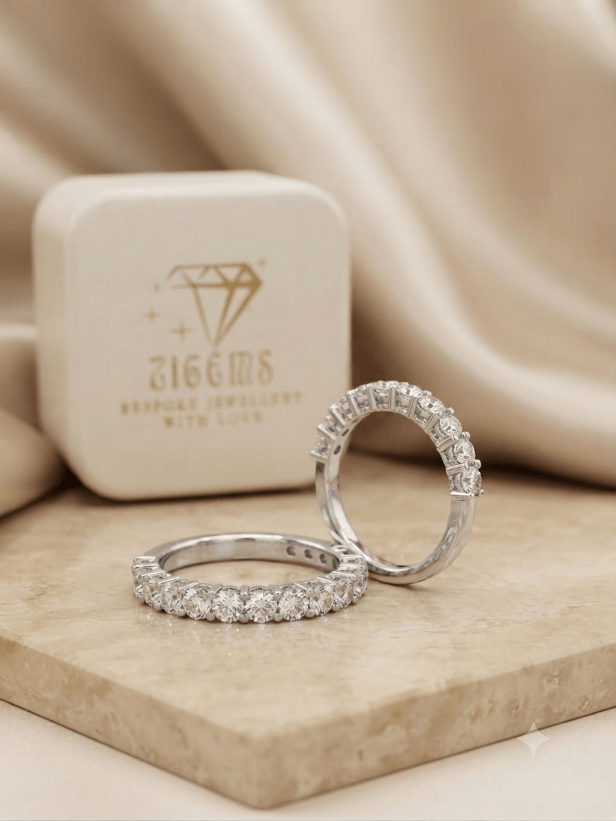 17pcs Haft Eternity(LD17-0.436ct) 18Kw Lab Grown Diamond Ring