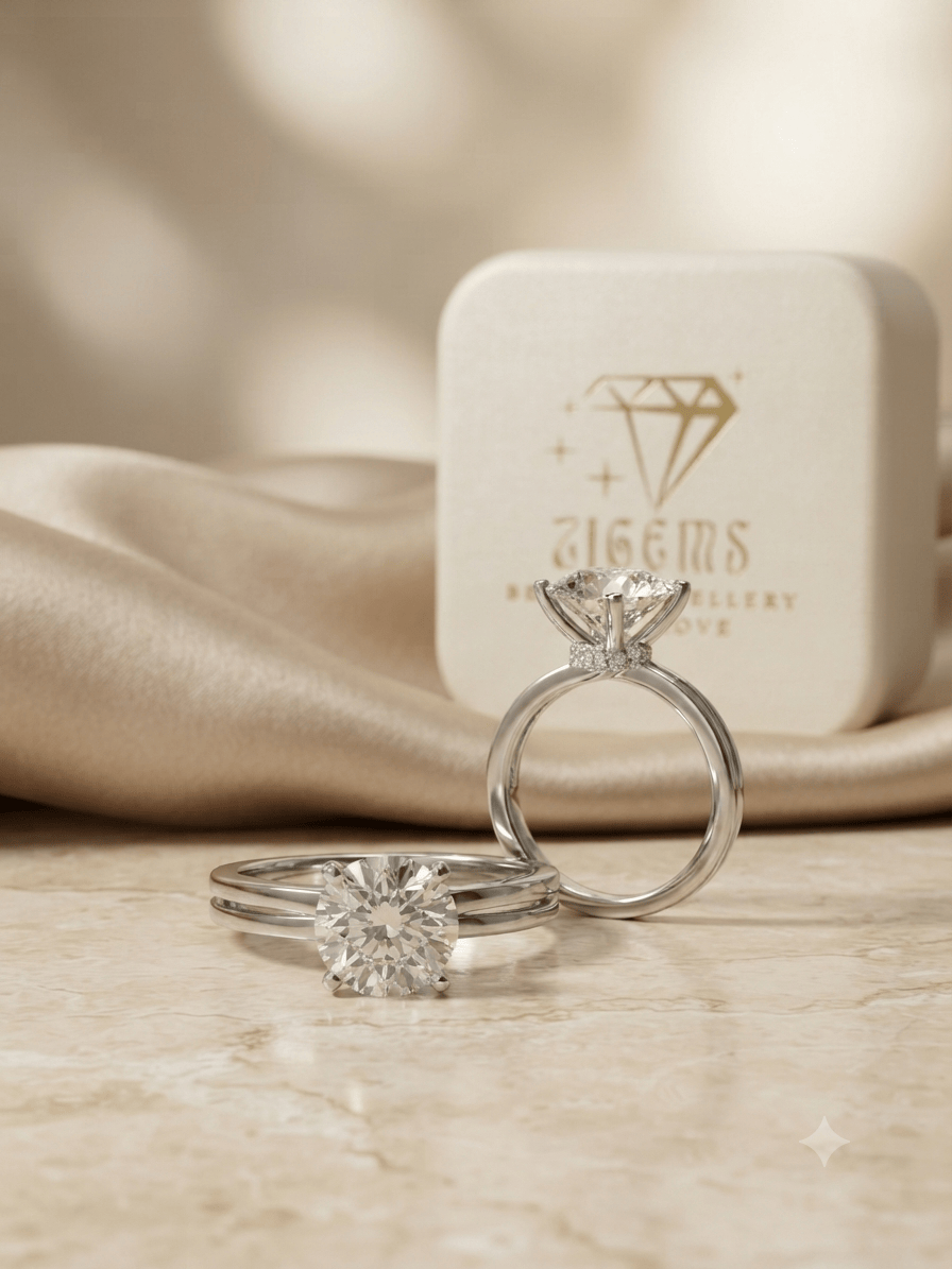 1.08ct D VS1 Round Cut Lab Grown Diamond/18KW/IGI Certified/HK10