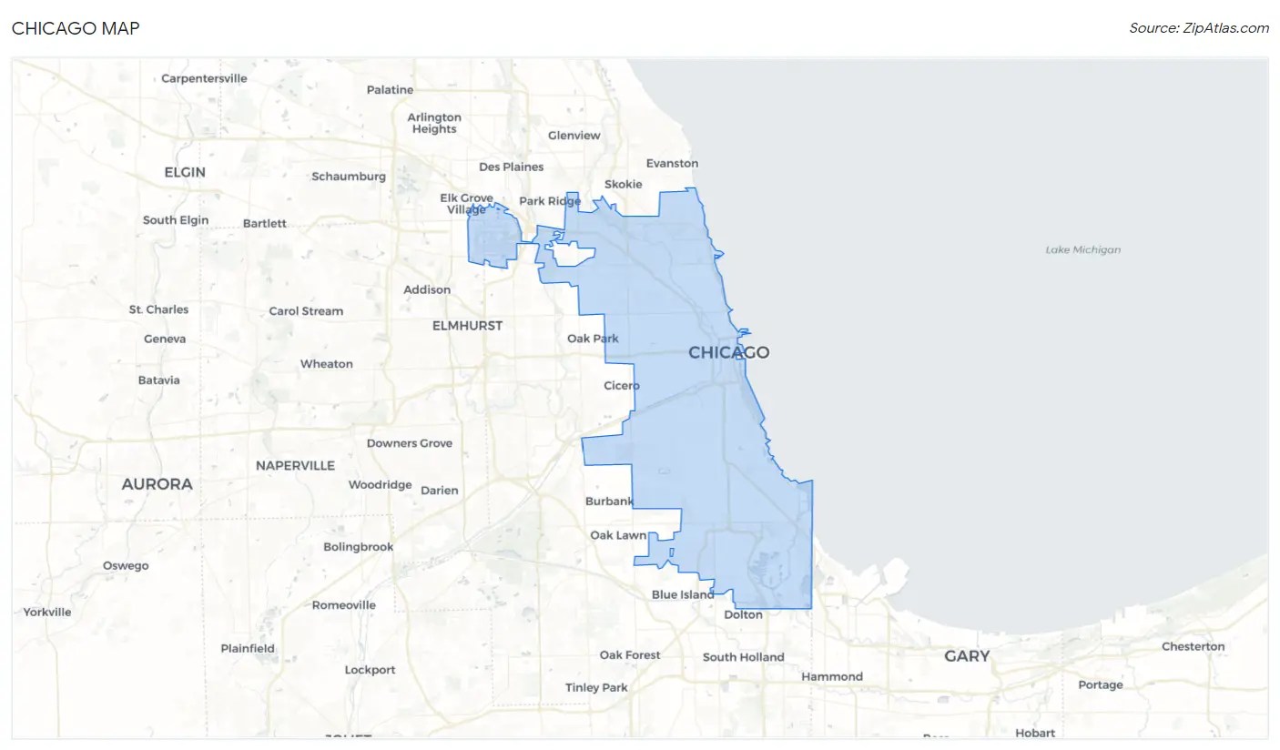 Chicago IL Chicago In 2024 Zip Atlas Chicago Map.webp