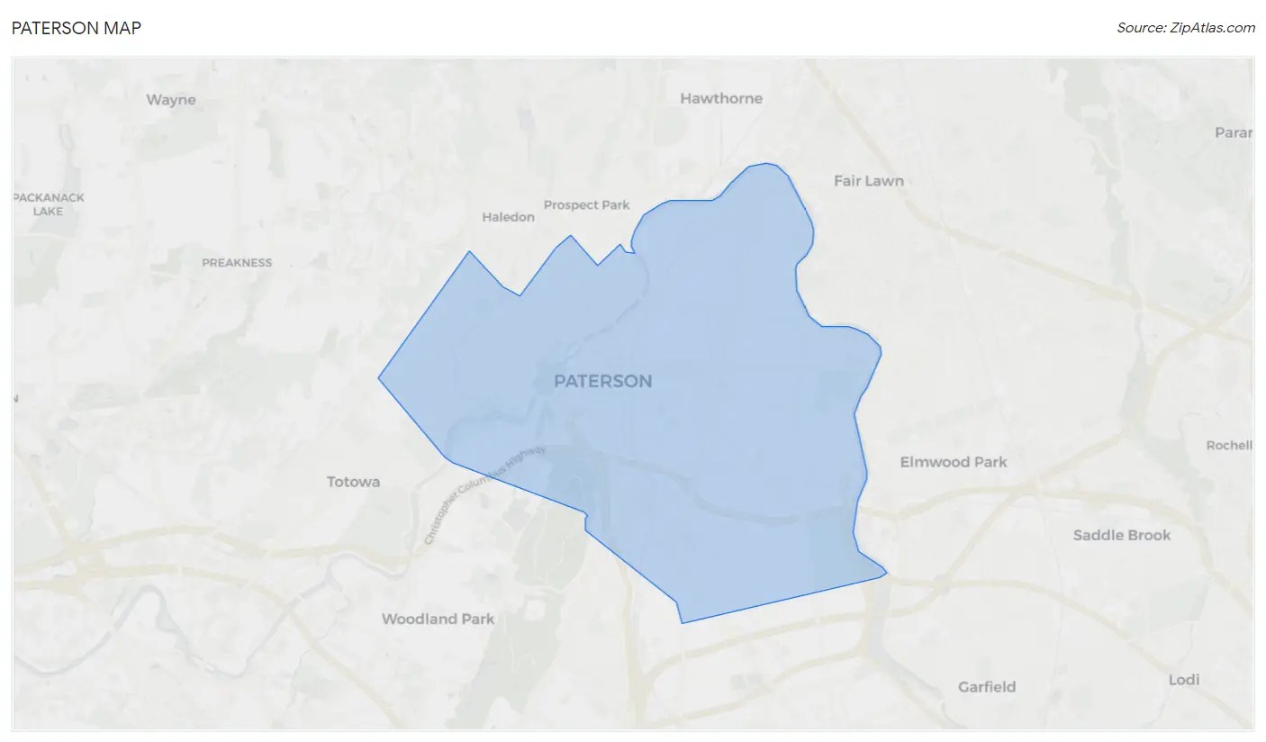 Paterson NJ Paterson In 2025 Zip Atlas Paterson Map.webp