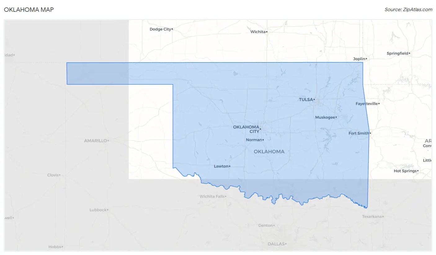Oklahoma Map With Towns Oklahoma Map.webp