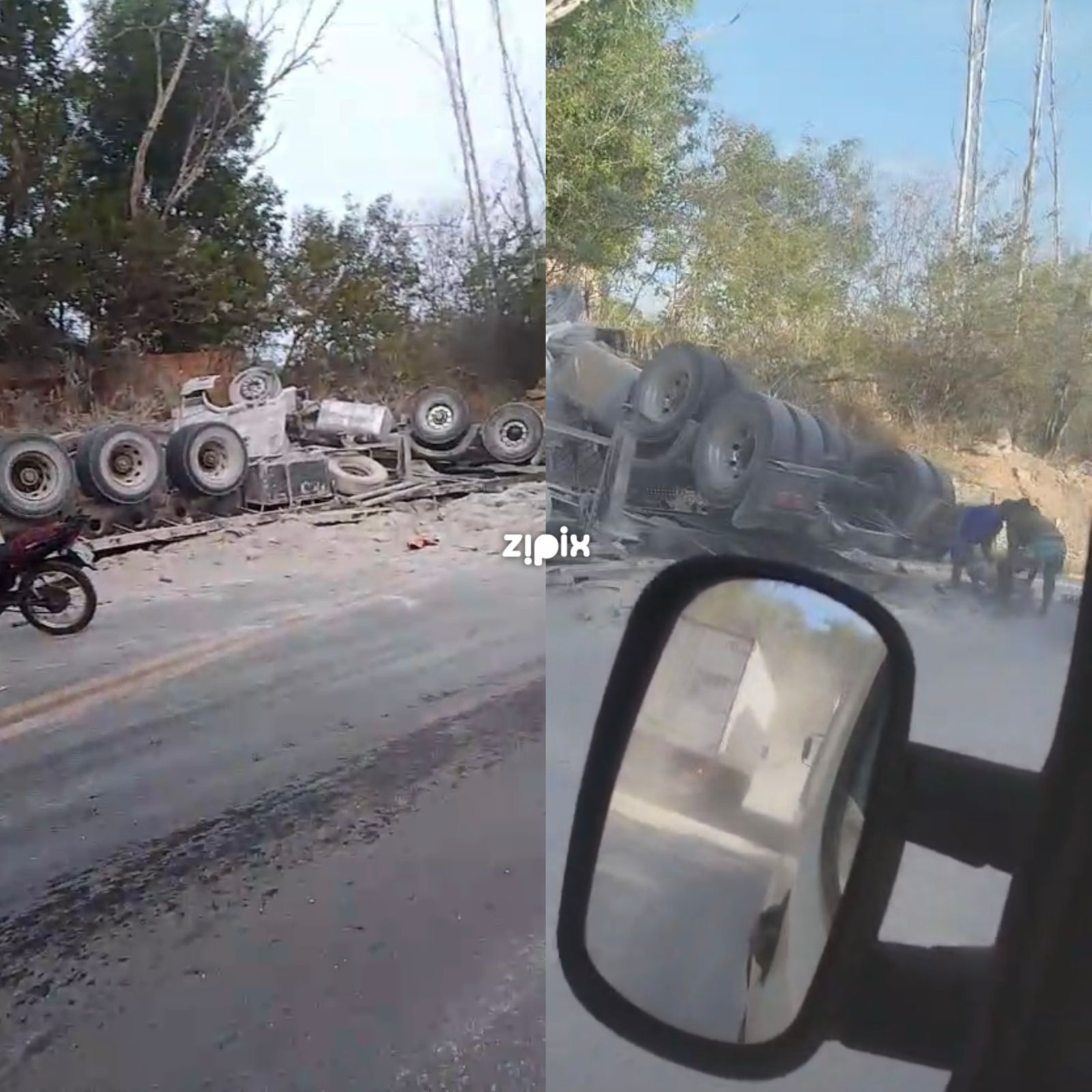 BR-101: Caminhão capota entre Itabela e Itamaraju