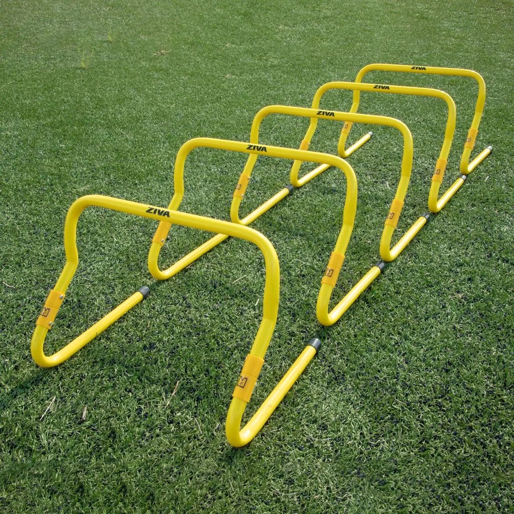 Set De 5 Vallas Ajustables Ziva 6 - 12 Para Entrenamiento Amarillo