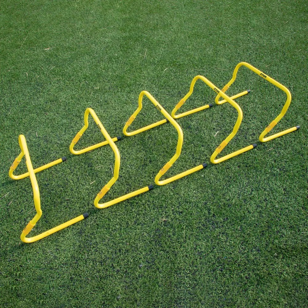 Set De 5 Vallas Ajustables Ziva 6 - 12 Para Entrenamiento Amarillo