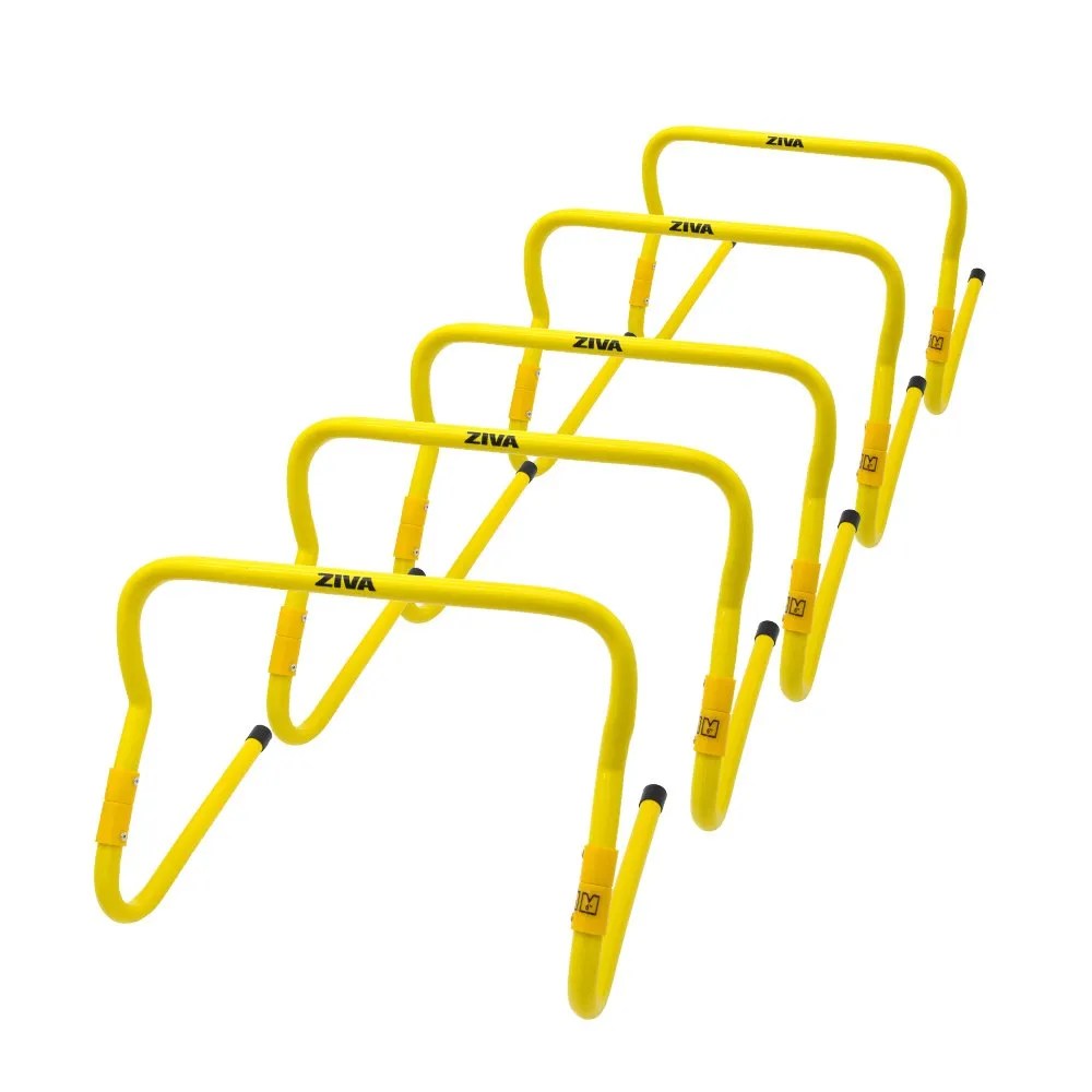 Set De 5 Vallas Ajustables Ziva 6 - 12 Para Entrenamiento Amarillo