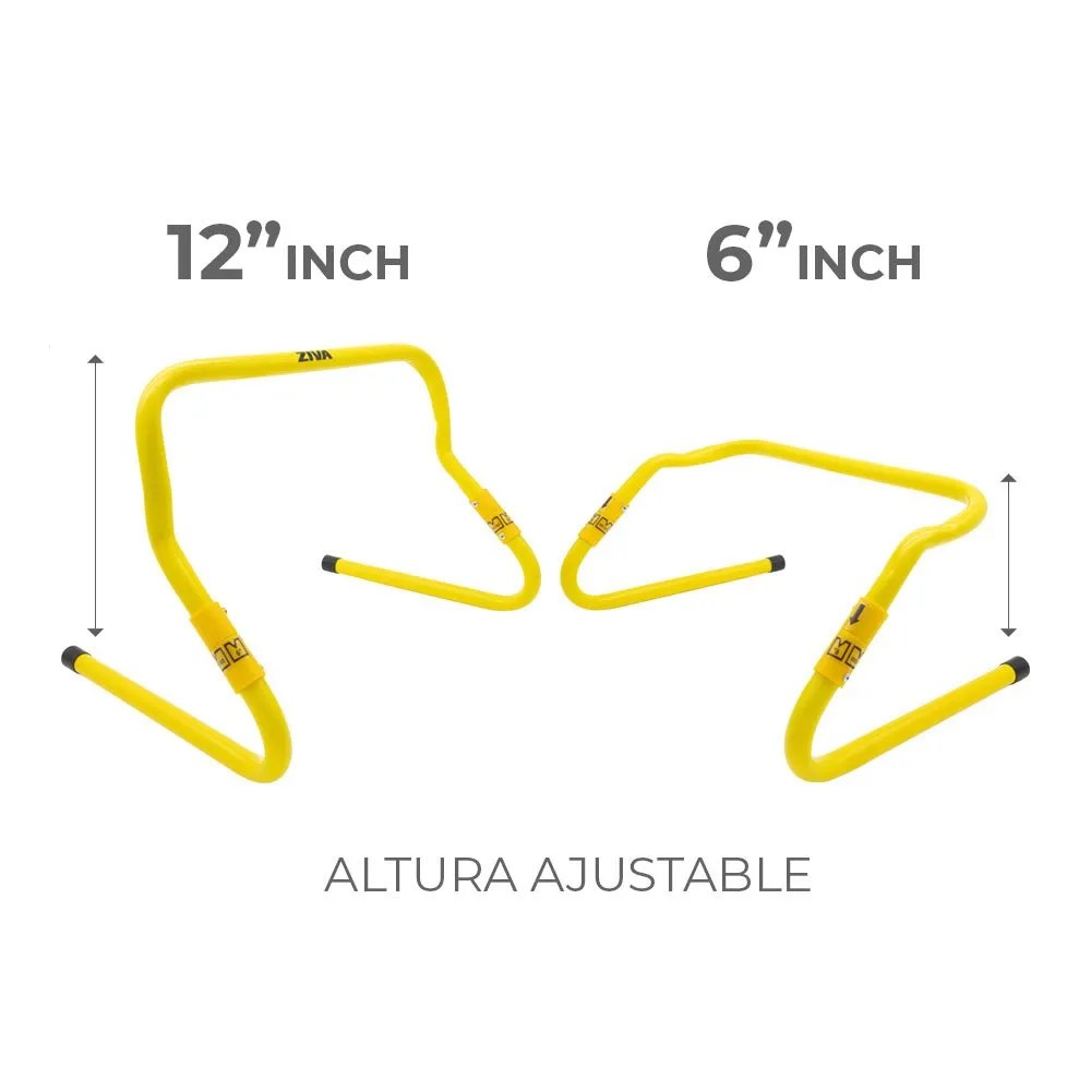 Set De 5 Vallas Ajustables Ziva 6 - 12 Para Entrenamiento Amarillo