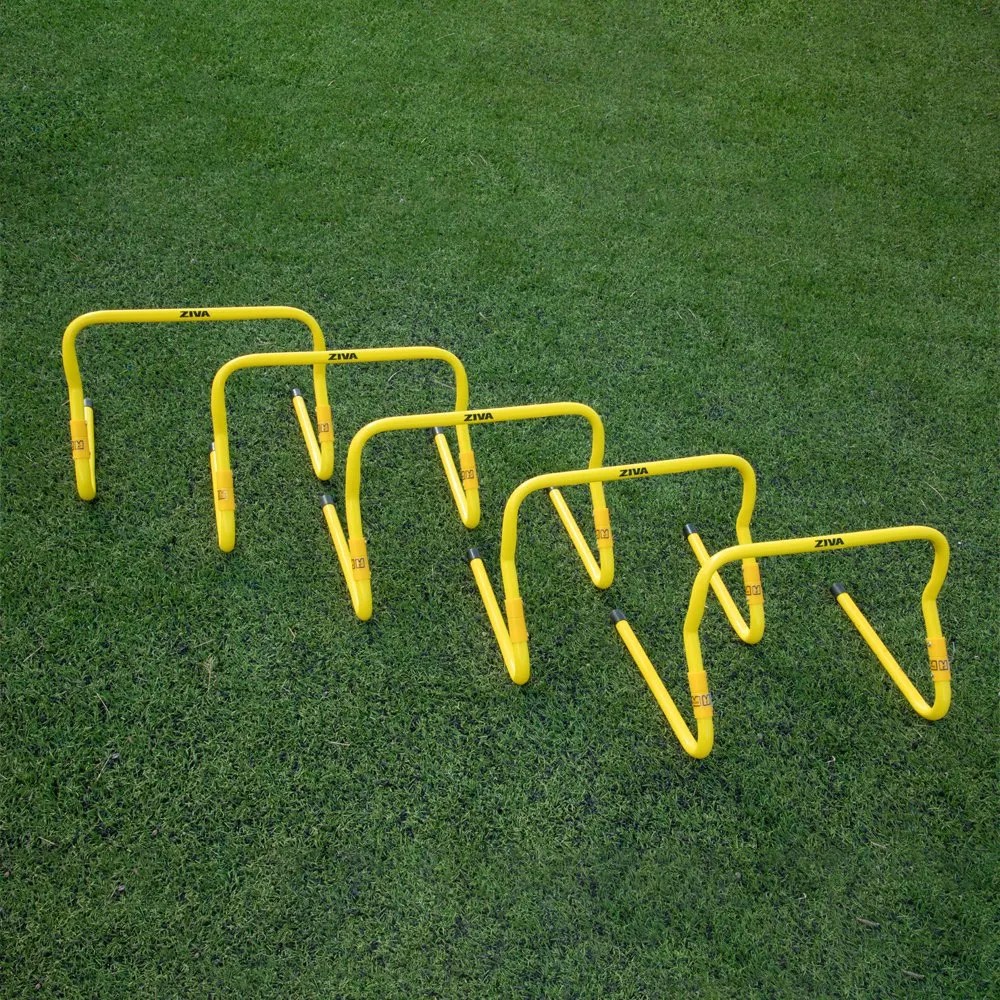 Set De 5 Vallas Ajustables Ziva 6 - 12 Para Entrenamiento Amarillo