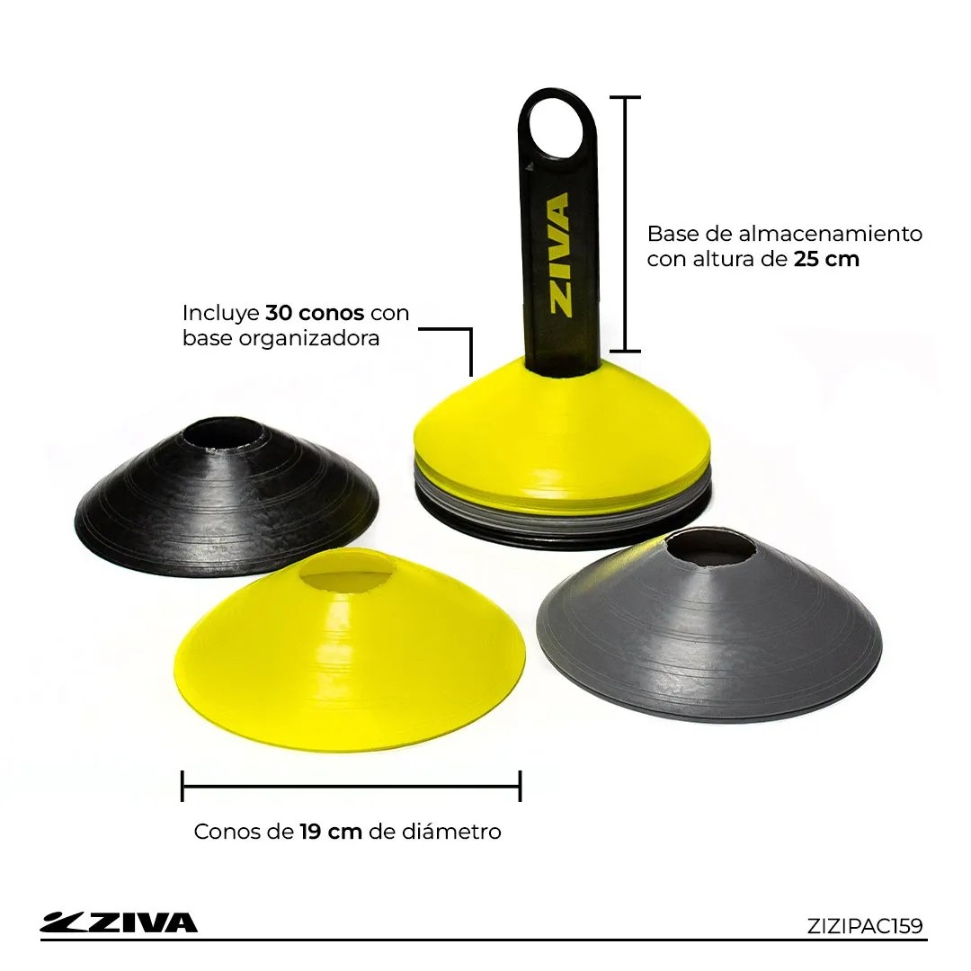 Set de conos de agilidad con base de almacenamiento