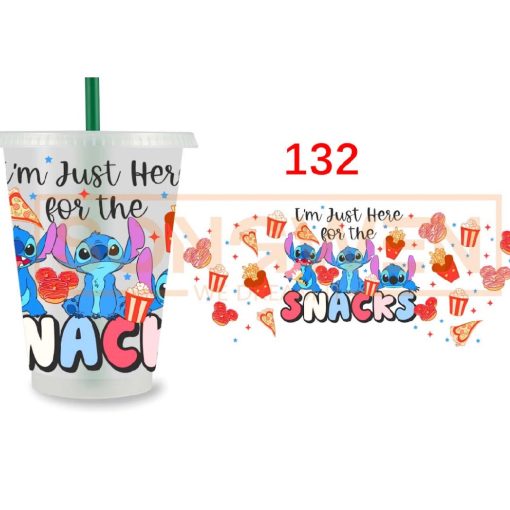 #6 Stitch snacks 16oz cold cup UV DTF