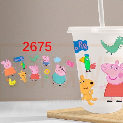 #1 Pep pig 16oz cold cup UV DTF