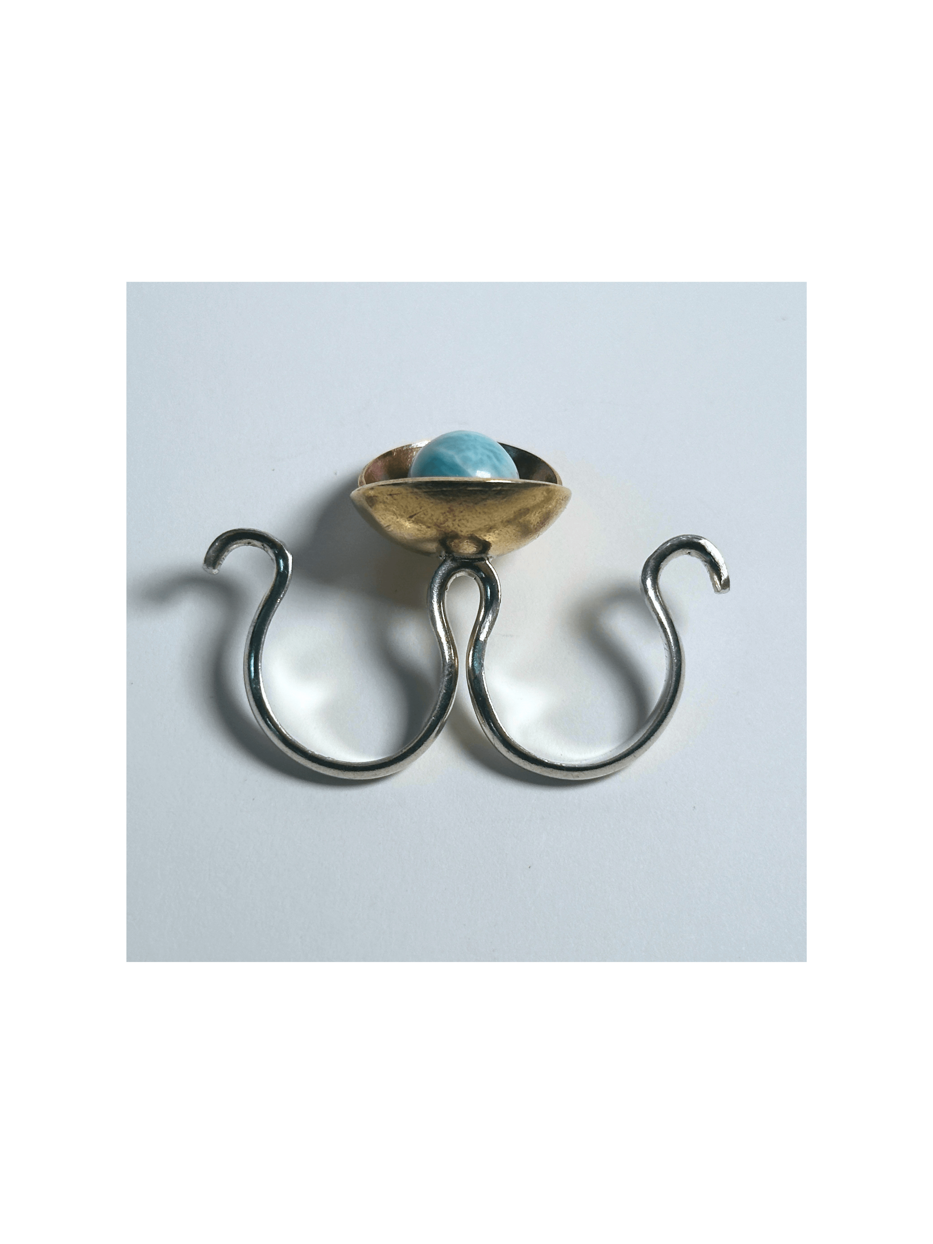 Larimar Mixed Metal Ring