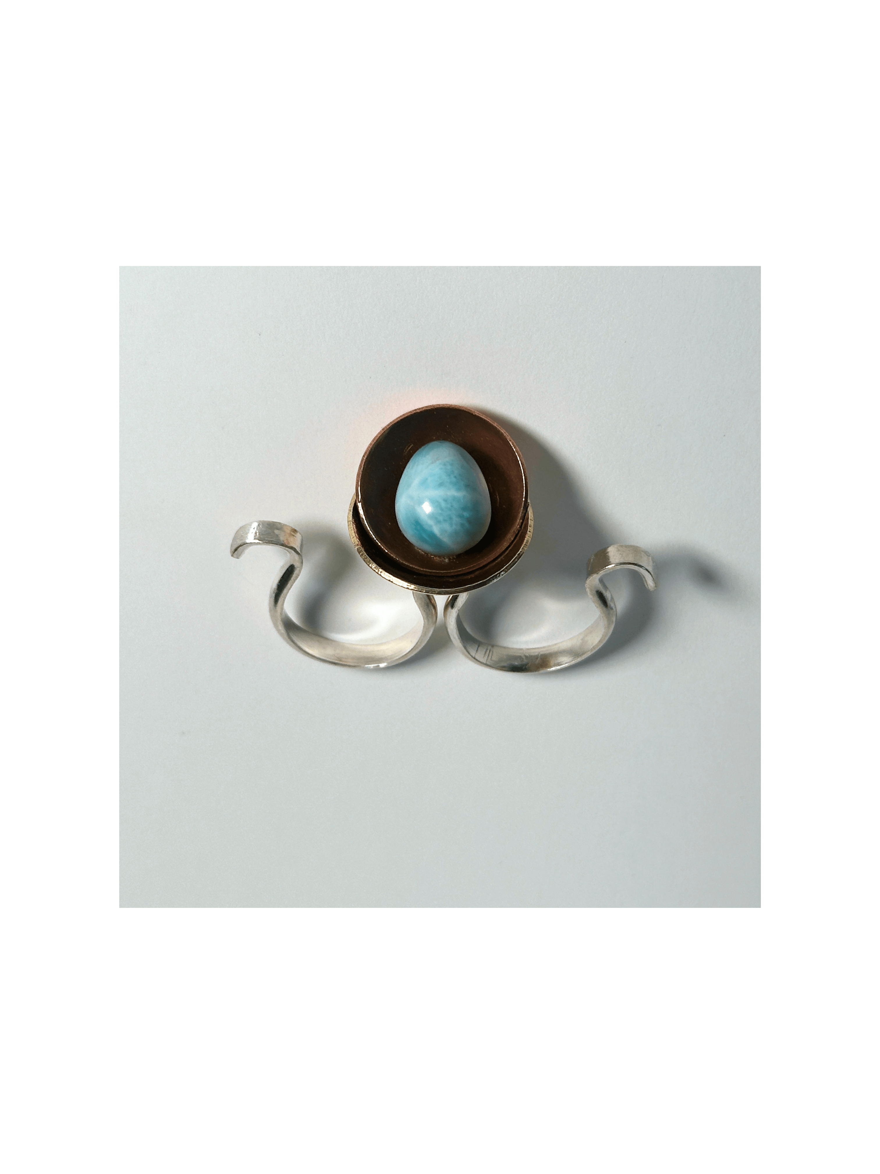 Larimar Mixed Metal Ring