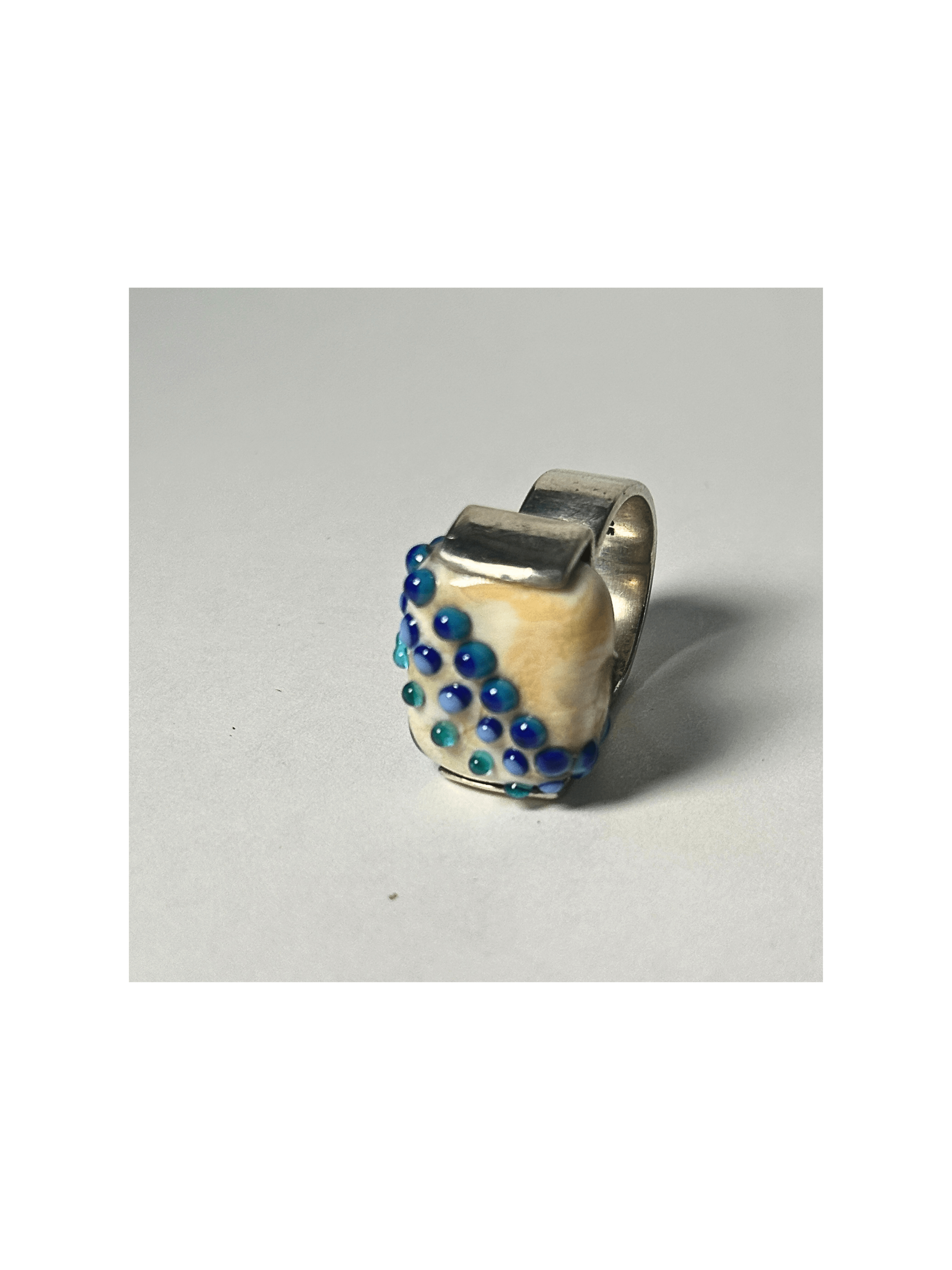 Square Glass Bead Ring Adjustable