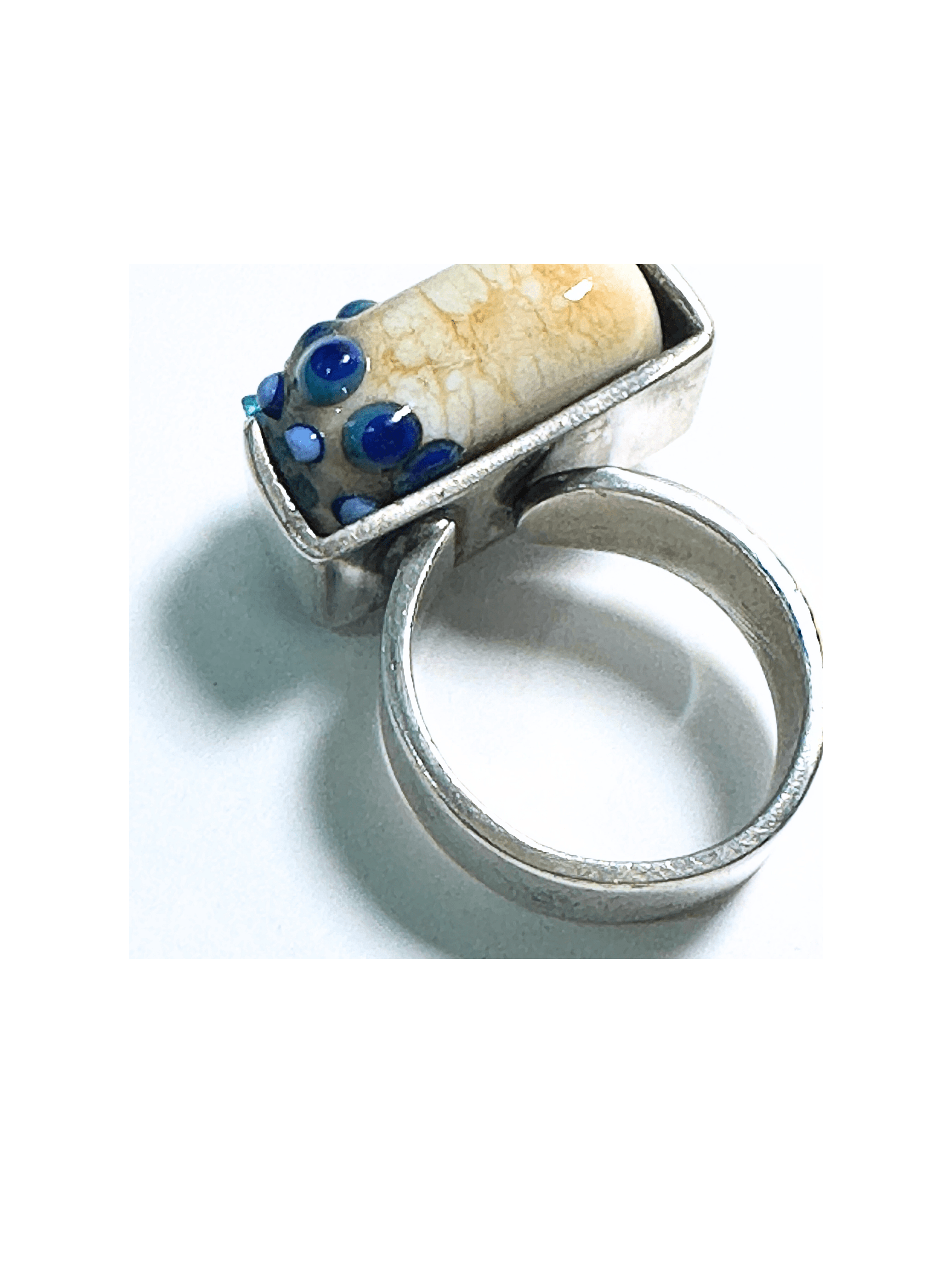 Square Glass Bead Ring Adjustable