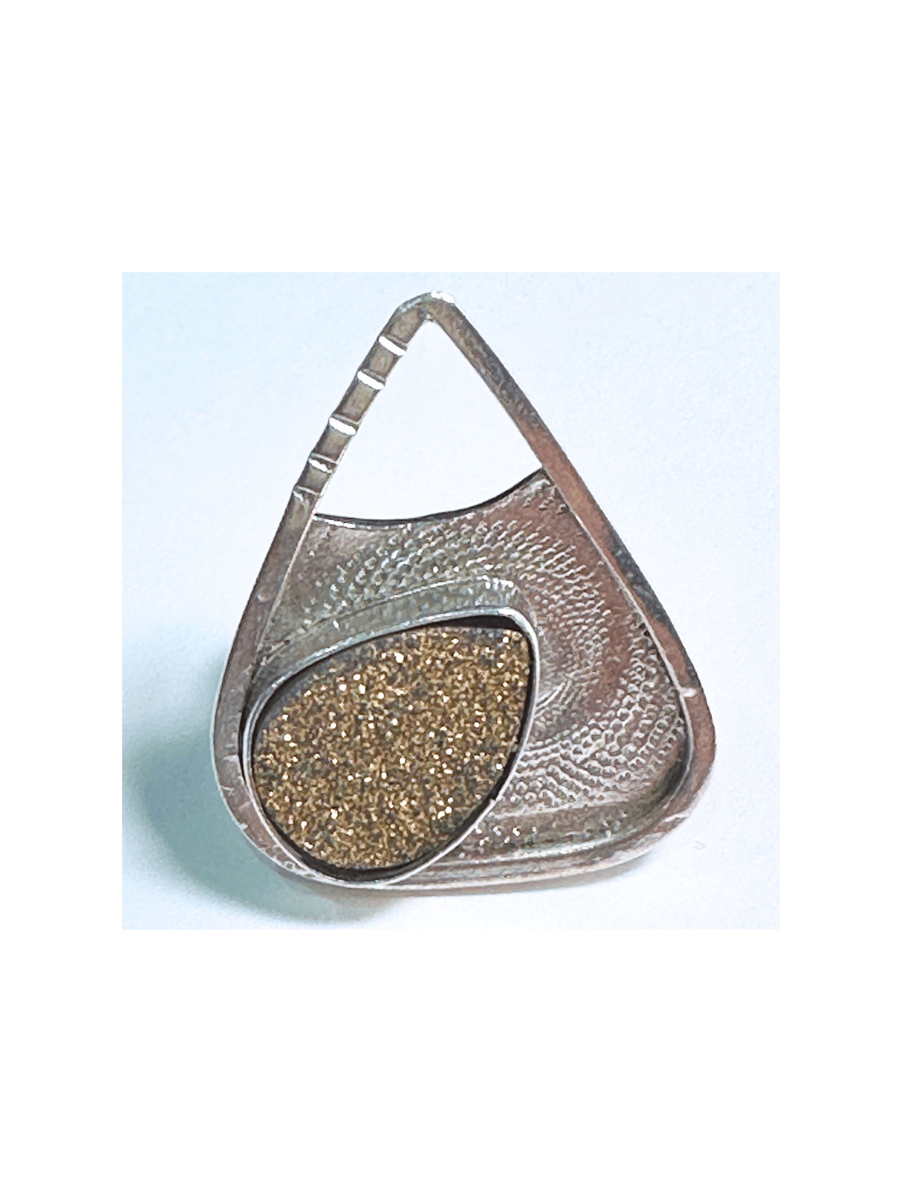 Gold Drusy Triangle Ring