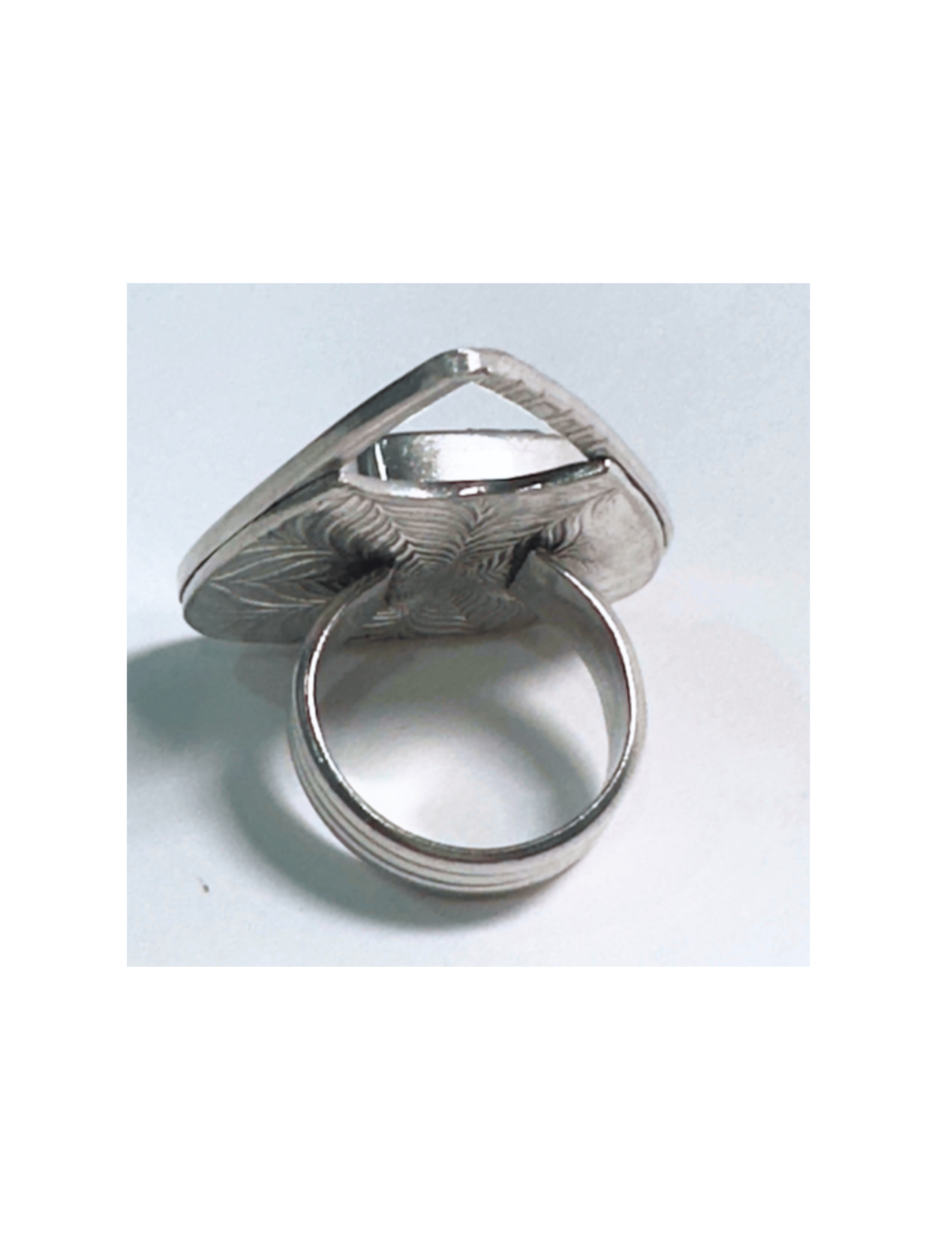 Gold Drusy Triangle Ring