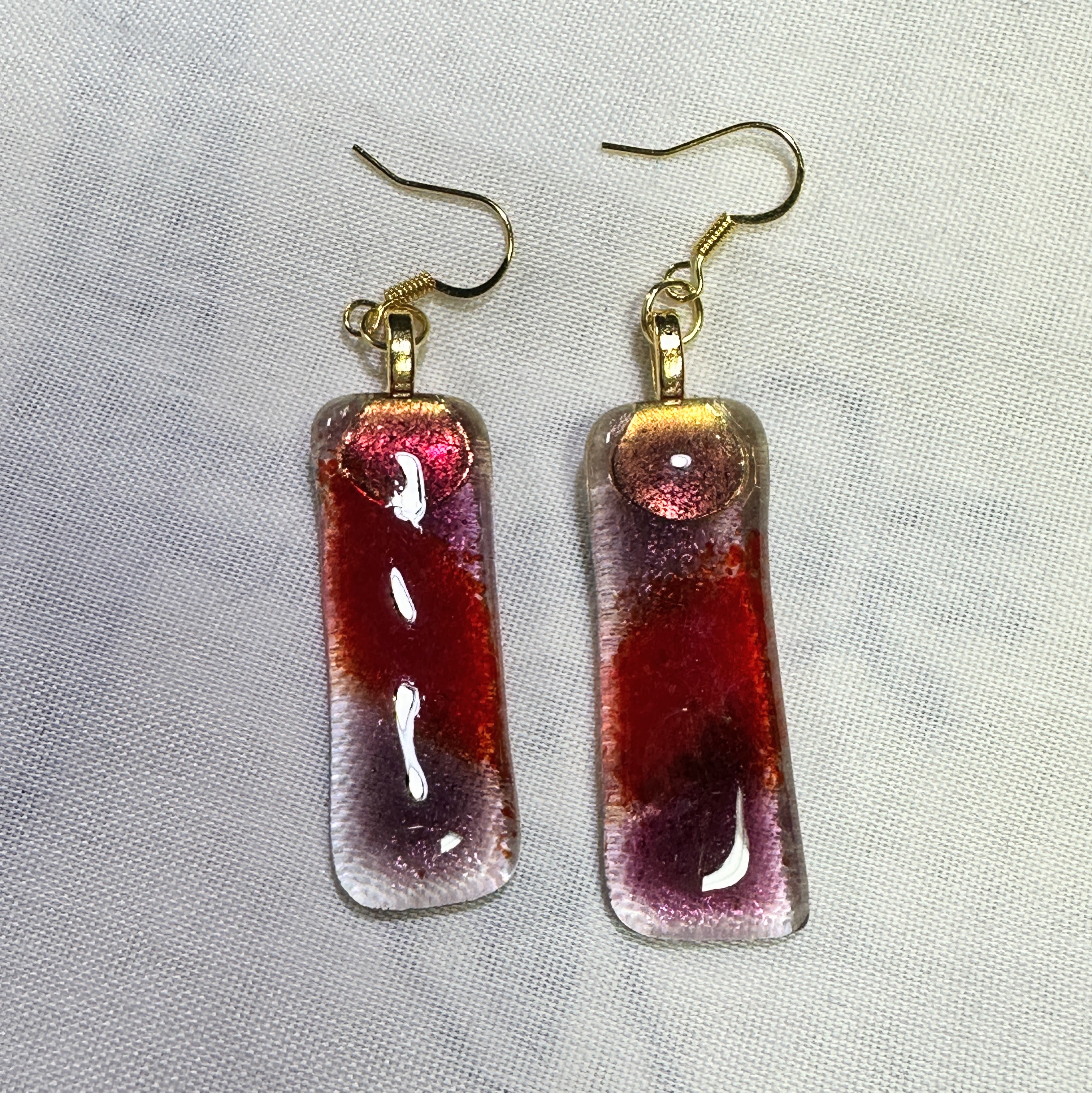 Bloodwine Block Earrings