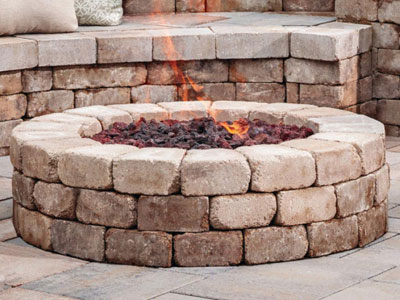 Fire pit installation and property improvement and enhancement services