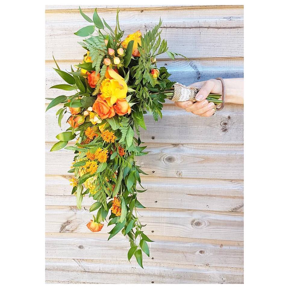 Orange Rose Shower Bouquet