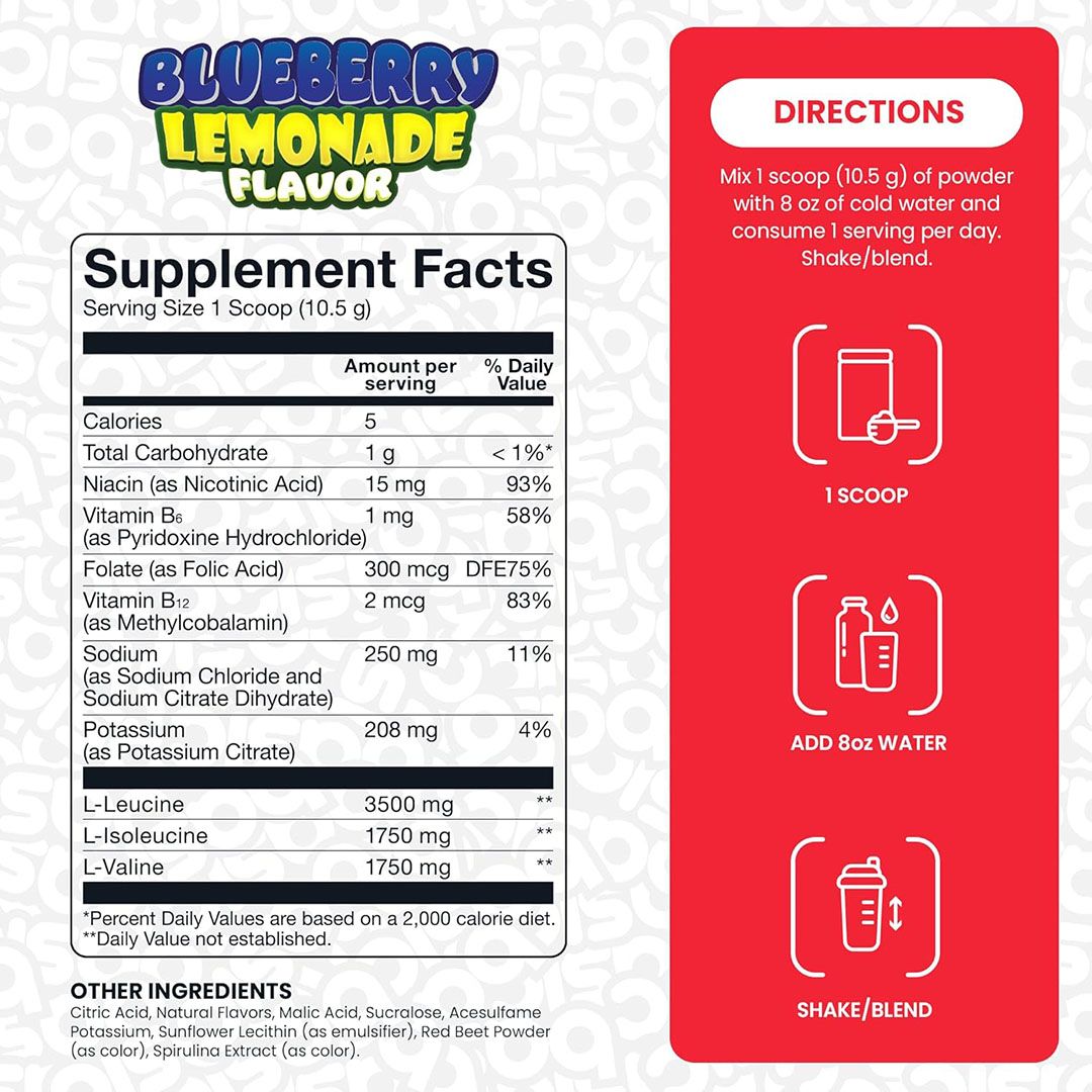Basic, BCAA – Electrolyte Formula - Blueberry Lemonade, Supplement Facts